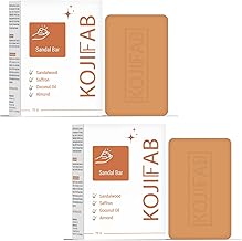 Kojifab Sandalwood and Saffron Bath Soap (75g ⨯ pack 2) | Paraben Free | Skin Brightening and Tan Removal Soap | Chandan & Kesar Soap for Soft & Nourished Skin