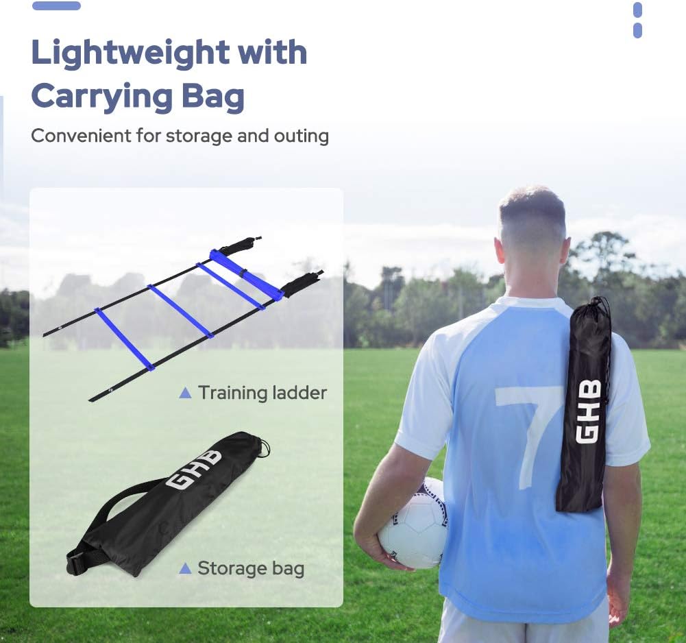 GHB Pro Agility Ladder Agility Training Ladder Speed 12 Rung 20ft with Carrying Bag… : Sports & Outdoors