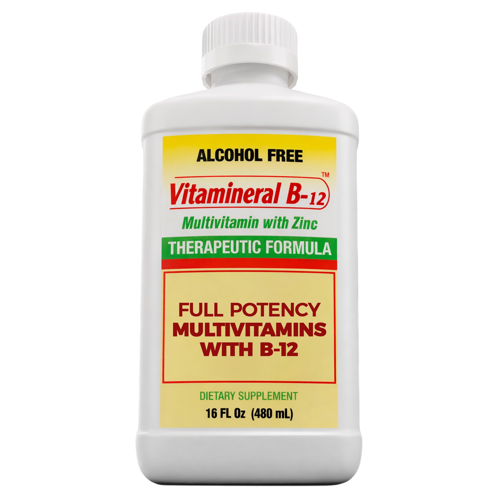 Amazon.com: Vitamineral B-12 Liquid Multivitamin with Zinc, Immune Health &  Nervous System Support, High Potency Vitamin B Complex Formula for Men &  Women, Easy-to-Take Dietary Supplement, 16 fl oz, 1 Pack :