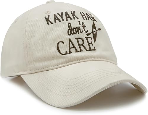 Miniatura 3 de Waldeal Gorra de béisbol ajustable lavada con diseño de Kayak Hair Don't Care para mujer