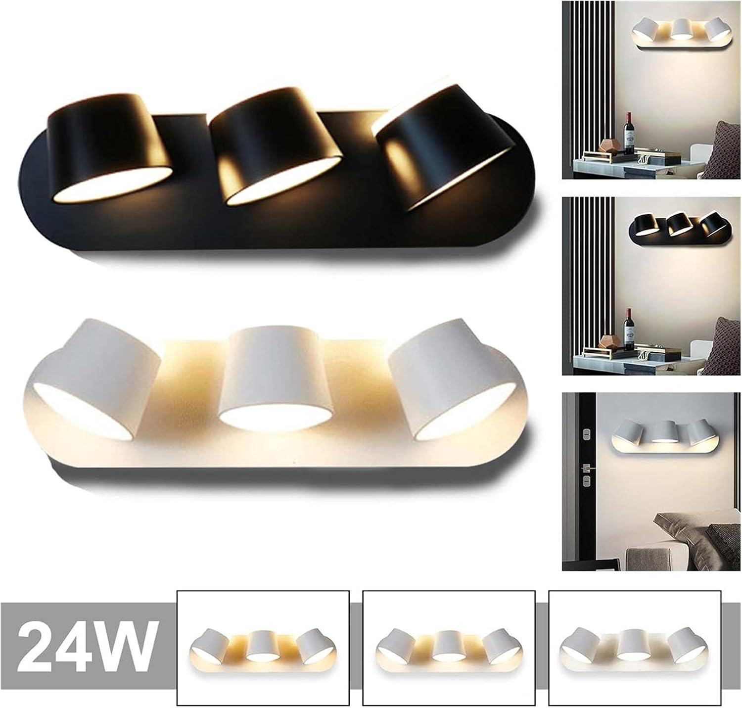 屋内 24 ワット LED 天井モダンなスタイル折りたたみ回転ホームホテルの寝室のベッドサイドリビングルーム読書壁ランプ (Colo