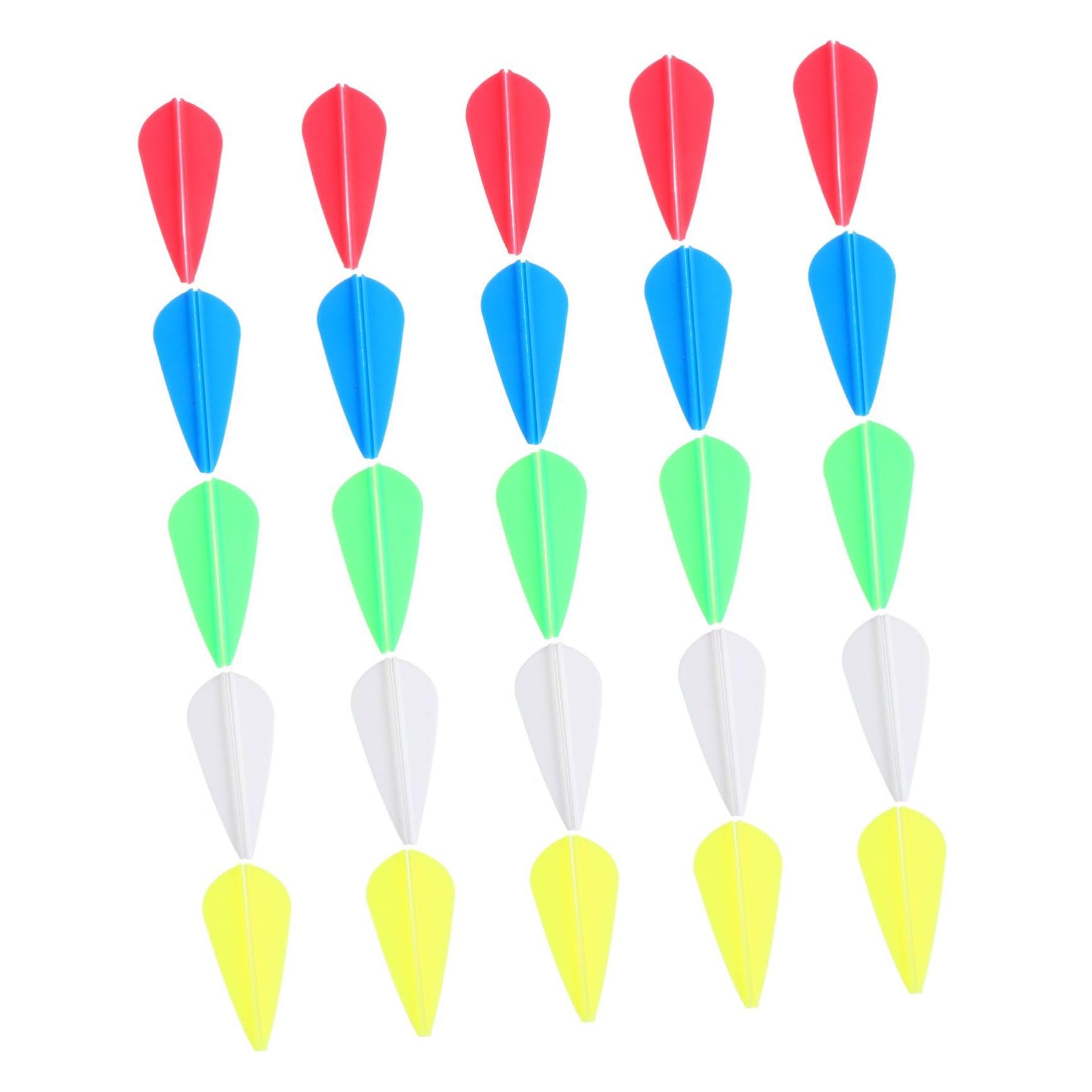 GANAZONO 50pcs Water Drop Arrow Fletchings Sturdy Rubber Archery Vanes Lightweight Archery Accessories Random Color