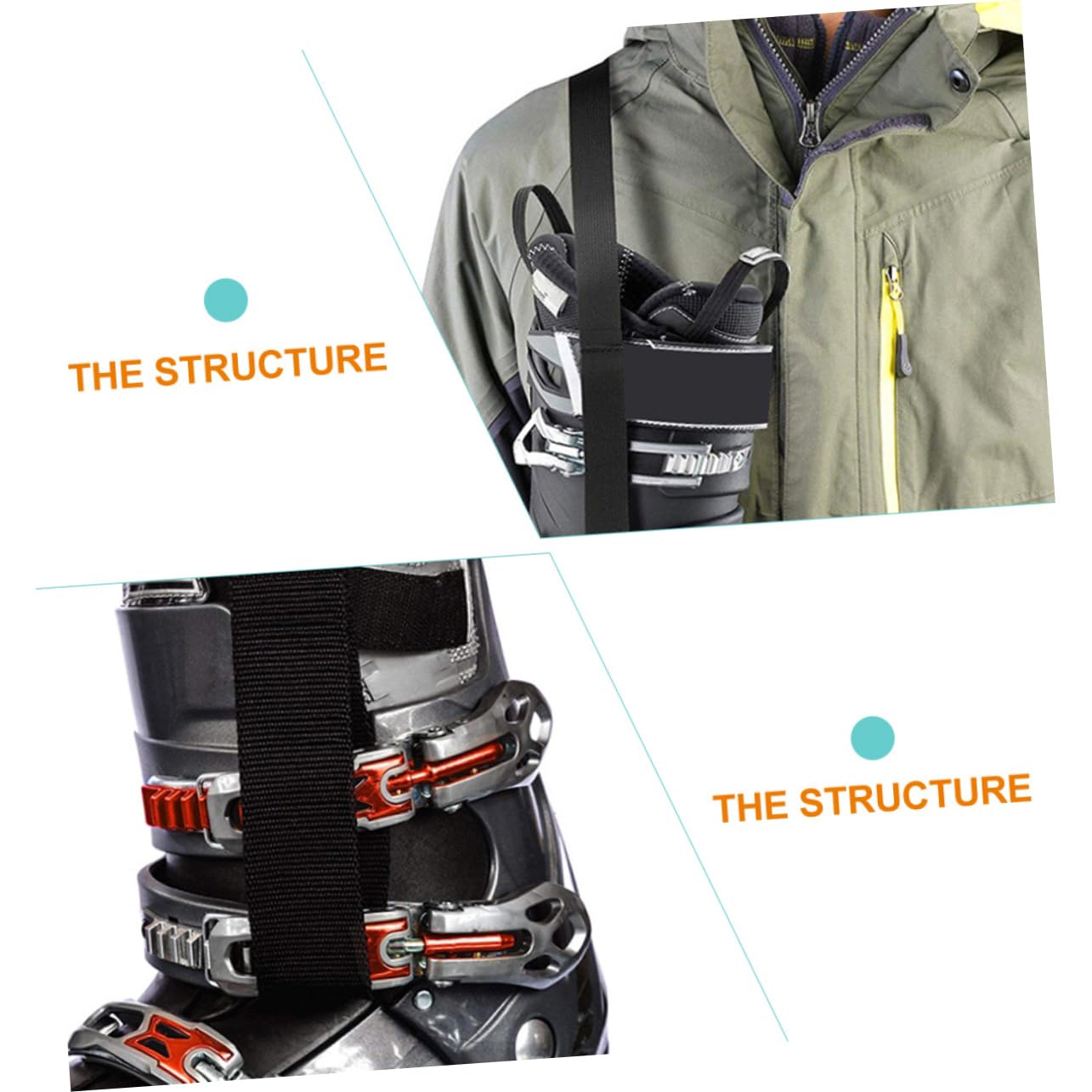 Anneome Snowboard Bindings Skates Carrying Strap Multi-Functional Ski Boots Leash for