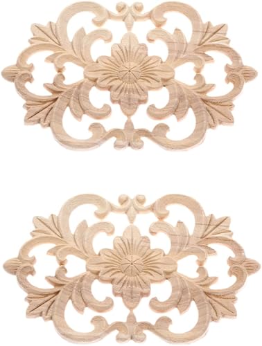 Miniatura 10 de MUXSAM Marco de esquina de madera tallada para muebles, marco de esquina para muebles sin pintar, decoración de bricolaje para muebles, puerta del