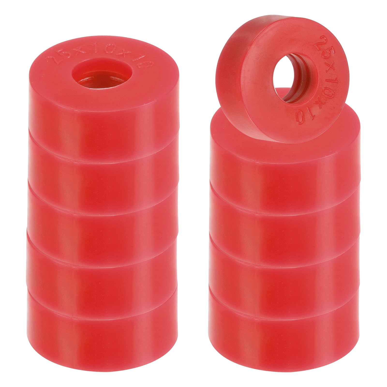 Separadores redondos de neopreno rojo para proyectos de bricolaje en el hogar y taller, 40 u.