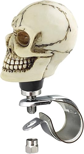 Miniatura 10 de Arenbel Refuerzo de dirección Suicide Brody Pomo en forma de calavera para volante de automóvil, mango de agarre giratorio para la mayoría de