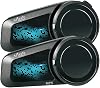 MAXTO Motorcycle Bluetooth Headset M2S, 2-6 Rider Intercom, Helmet Communication System with IP67 Waterproof, Voice Assistant, FM Radio, Music Sharing, Noise Cancellation,Motorbike Headphone (2 Pack)
