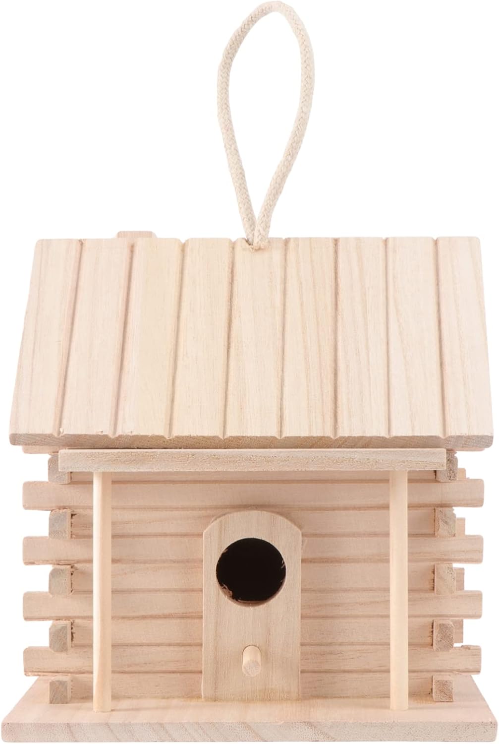 Beavorty Outdoor Decor Squirrel Nesting Box Wooden Bird House for Outside Nesting Box Breeding Box Hanging Bird Hut Hummingbird for Garden Window Outdoor Home Decor Beige Bluebird House Birdhouse