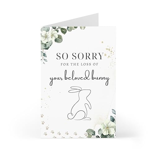 Loss of Bunny Sympathy Card, Pet Loss Gift, Thinking of