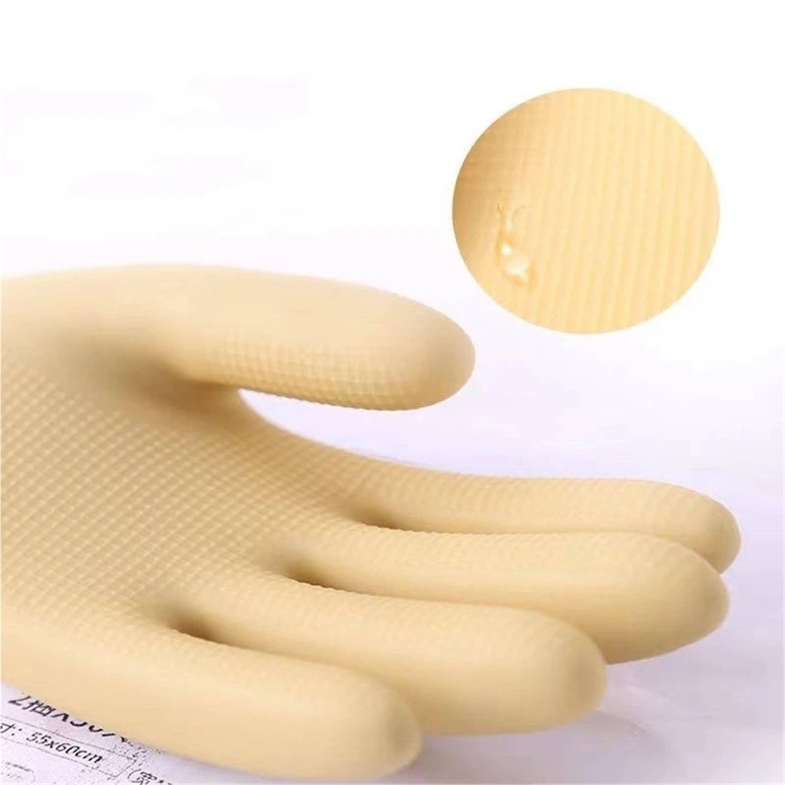 Guantes Limpieza Guantes de limpieza látex goma for el hogar, reutilizables, for cocina, lavavajillas, con puño largo, impermeables y antideslizantes