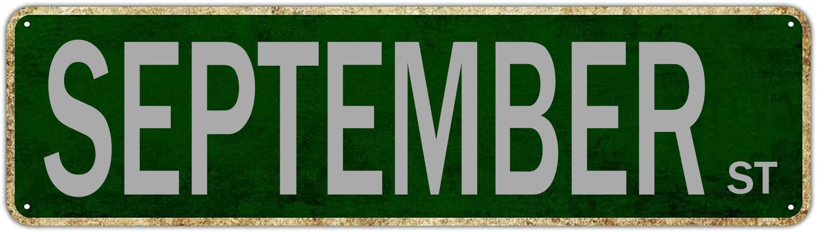 September St Retro Tin Signs Plaque Aluminum Metal Sign Quotes Home Bedroom Kitchen Restaurants Wall Aluminum Gift Yard Coffee Decor 4x16 Inch