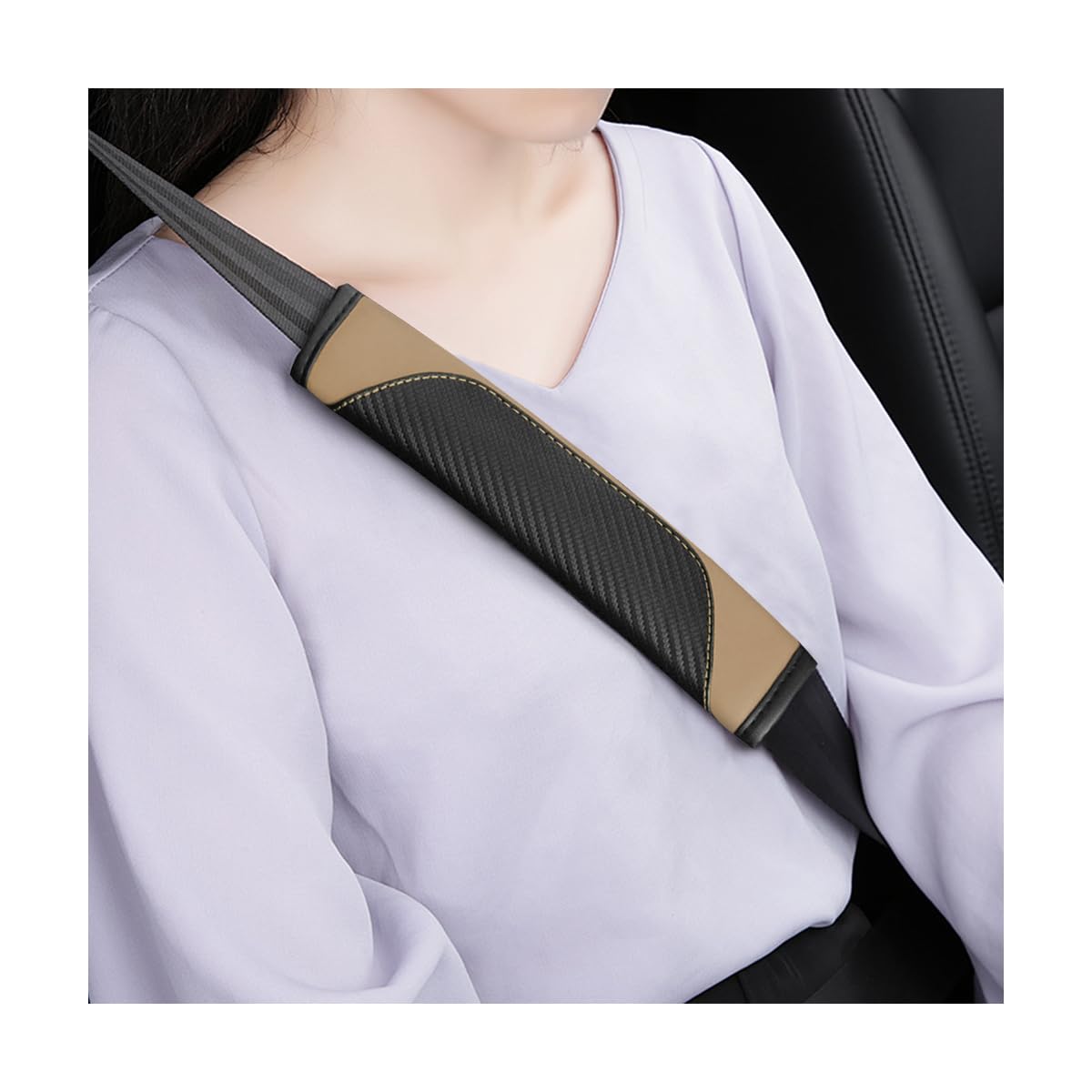StarFire 2PCS Car Seat Belt Cover Carbon Fiber Safety Seatbelt Shoulder - View #9