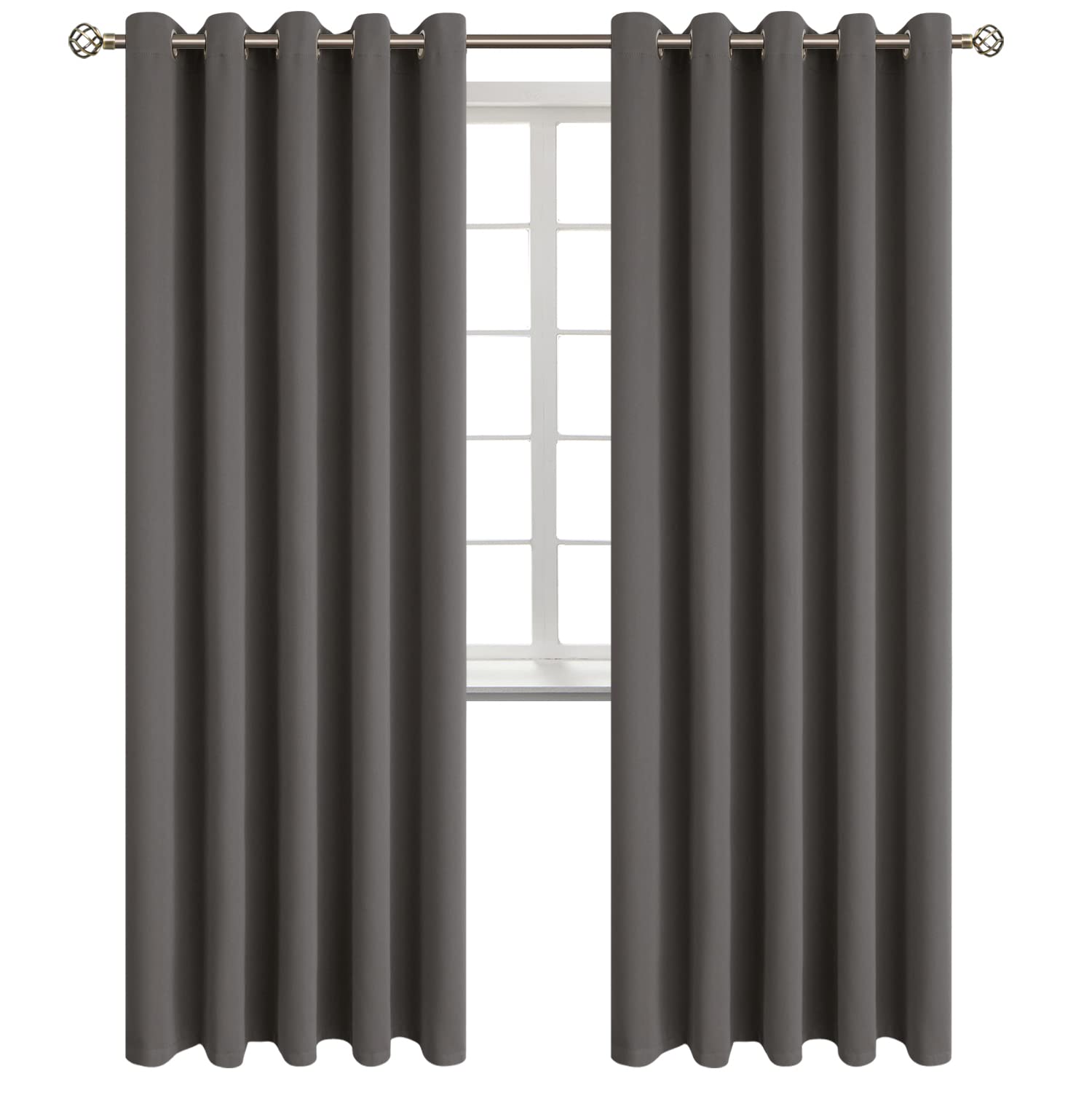 BGment Grey Blackout Curtains for Living Room 84 Inch Long - 2 Panels