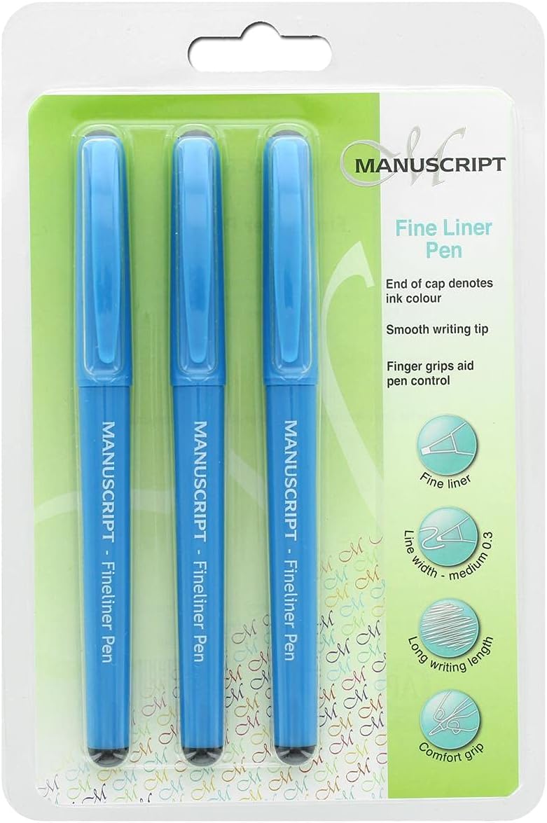 MANUSCRIPT Fineliner Pens pack of 3 fineliner pens, Black Amazon.ca