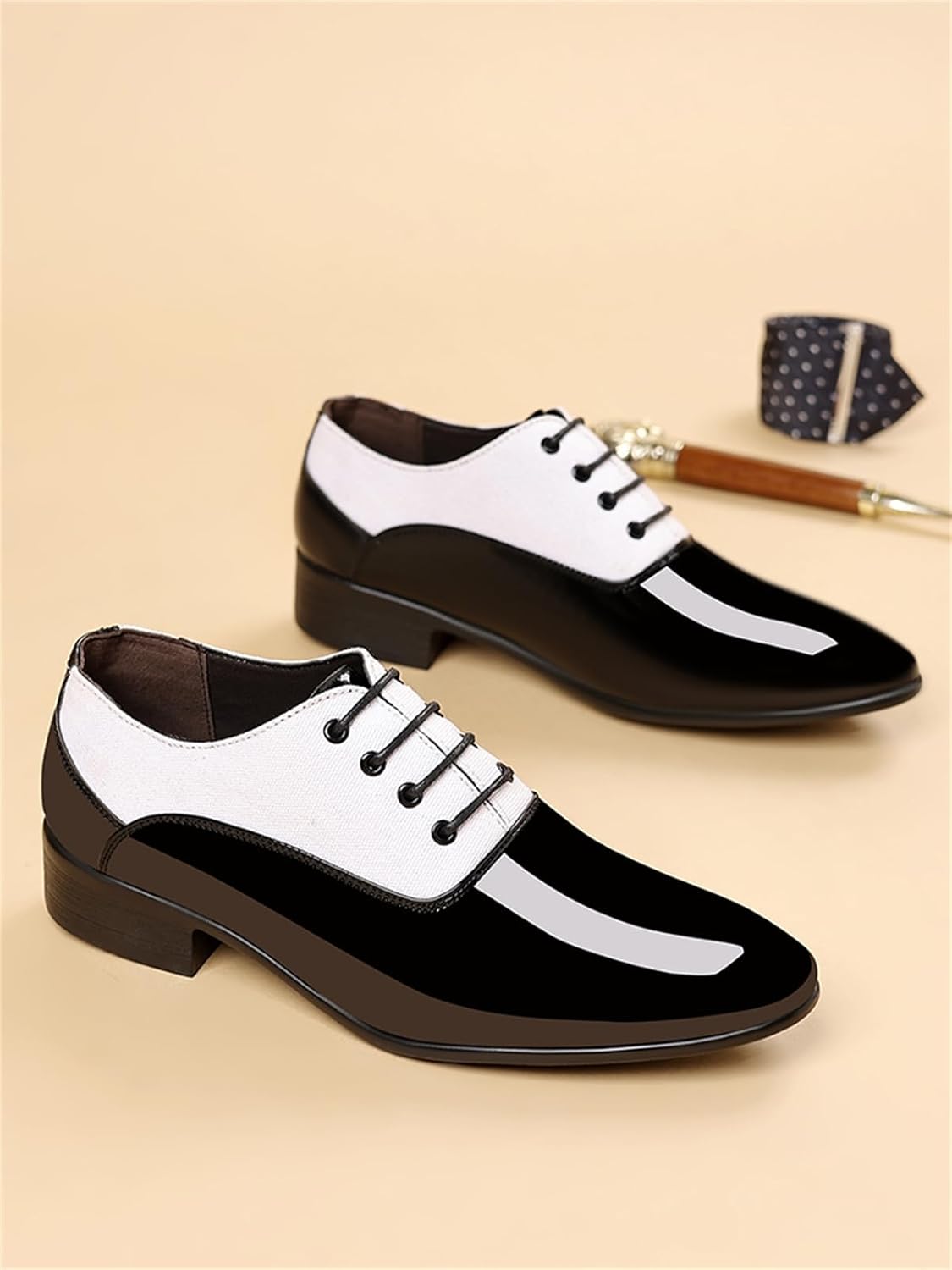 Men's Vintage High Gloss Dress Shoes Patent Leather Oxford Business Suit Tuxedo Formal Shoes Prom Weddings - Image 4