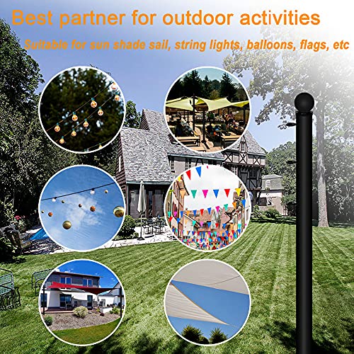 Sun Shade Sail Poles Kits, 8.2FT Shade Sail Post Kits, Outdoor Sun Shade Sail Canopy Pole Kit for Garden Patio Backyard Sign String Light Poles (2 Pack)
