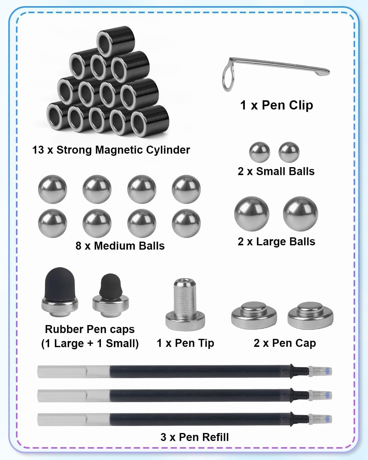 Stocking Stuffers for Teen Boys Girls Magnetic Fidget Pen: Gifts for Kids Men Husband Adults Magnetic Pens Toys Cool Gadgets Teenage Year Old Christmas Birthday Gift Ideas Fun Stress Relief Items