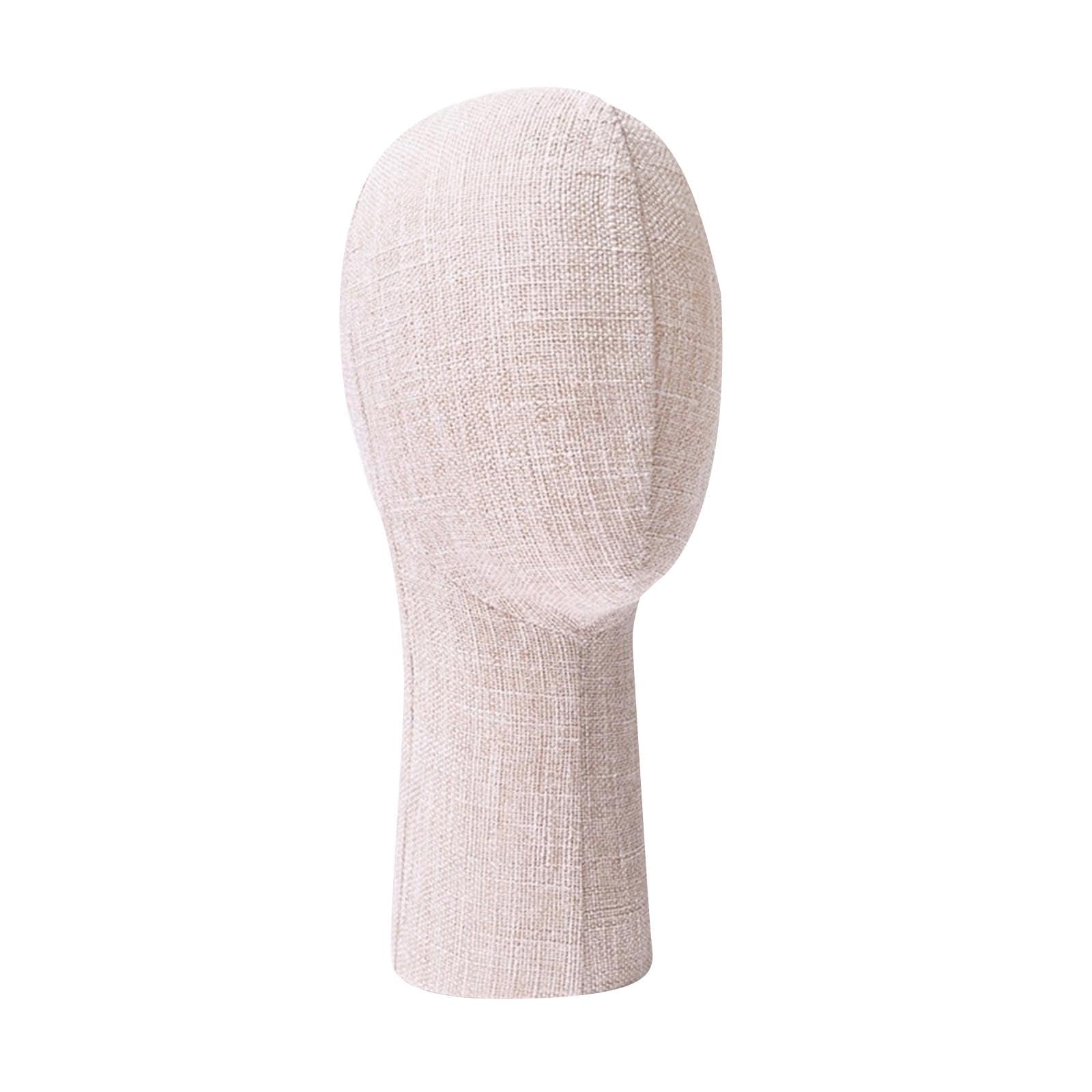Manichino Testa di stoffa blocco per capelli robusta supporto espositore beige