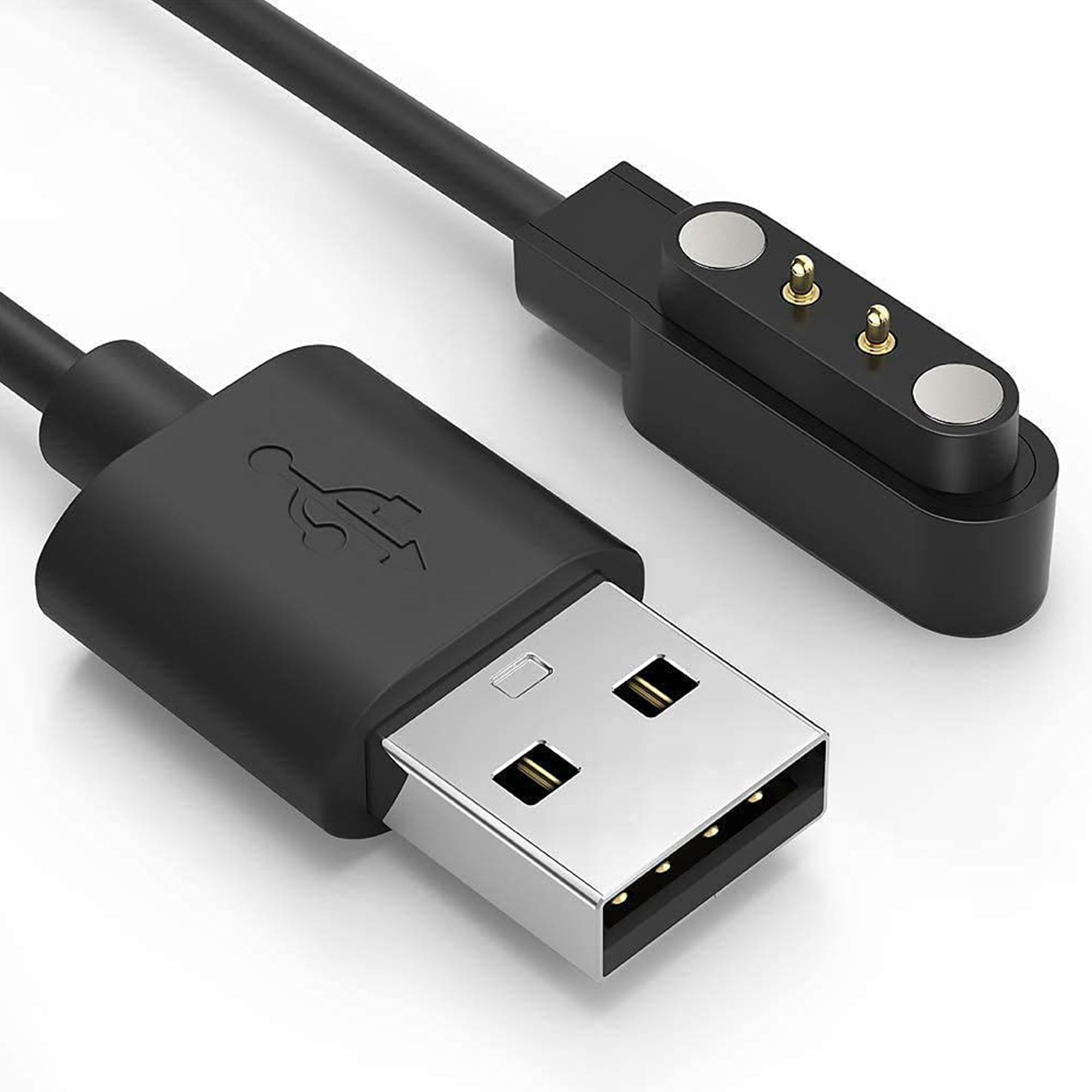 Sounce USB Smartwatch Charging Cable Compatible with Boat Xtend Storm Wave Lite Noise Colorfit Pulse Pulse Grand Fireboltt Ninja 3 Colorfit Ultra Ultra 2 and All 2 Pin Watch XFast Safe Charger (Black)-image-40
