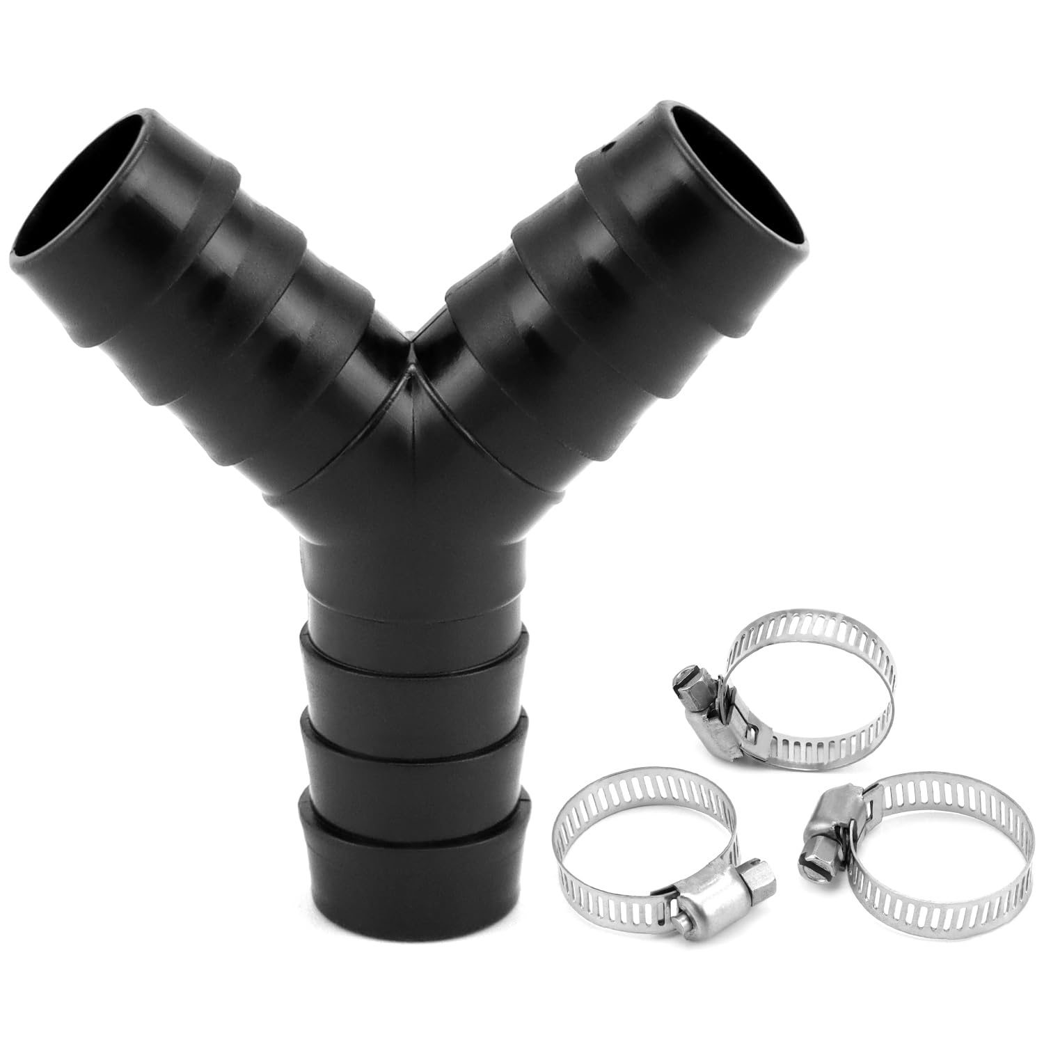 QWORK® 2-drożne złącze Y, adapter odpływowy do pralki z 3 zaciskami węża