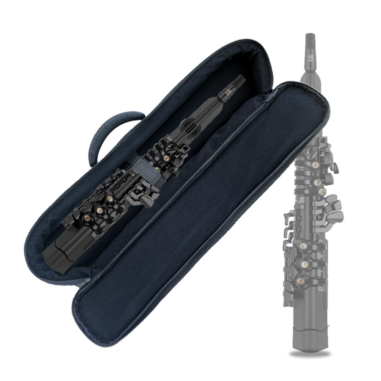 Generic Estuche para Saxofón Soprano con Correa Y Asa de Transporte, Incluye Bolsa, Acolchado de 15 Mm, Estuche para Guardar Instrumentos Musicales.