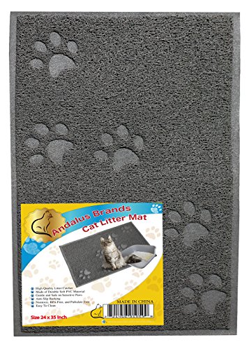 ANDALUS Cat Litter Mat, Gray, Extra Large (35" x 23")