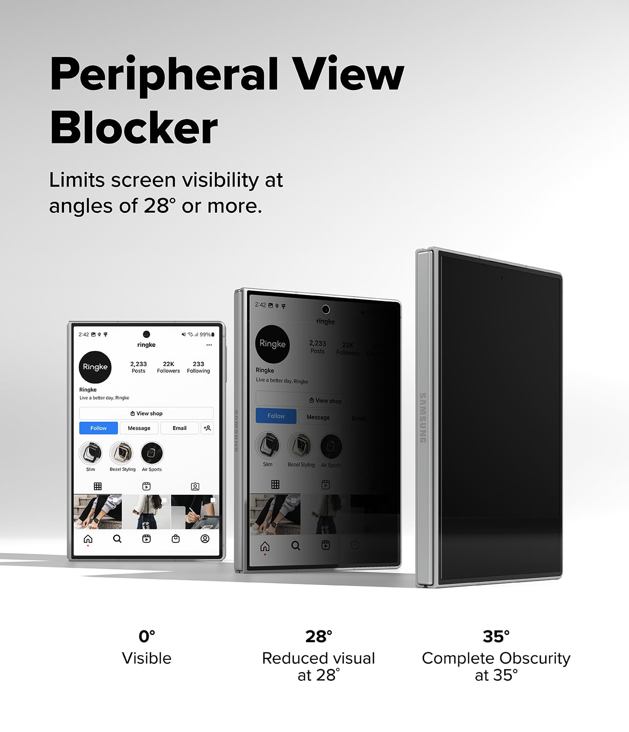 Ringke Easy Slide Privacy Tempered Glass per Pellicola Galaxy Z Fold 8 | 2 pezzi, pellicola, anti-spia, display frontale, antigraffio, vetro temperato, trasparente, facile installazione