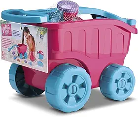 Carriola De Praia Rosa Com Rodinha 10 Peças Kit Completo Baldinho Regador Peneira Pazinha Rastelo Forminhas Infantil (Rosa)