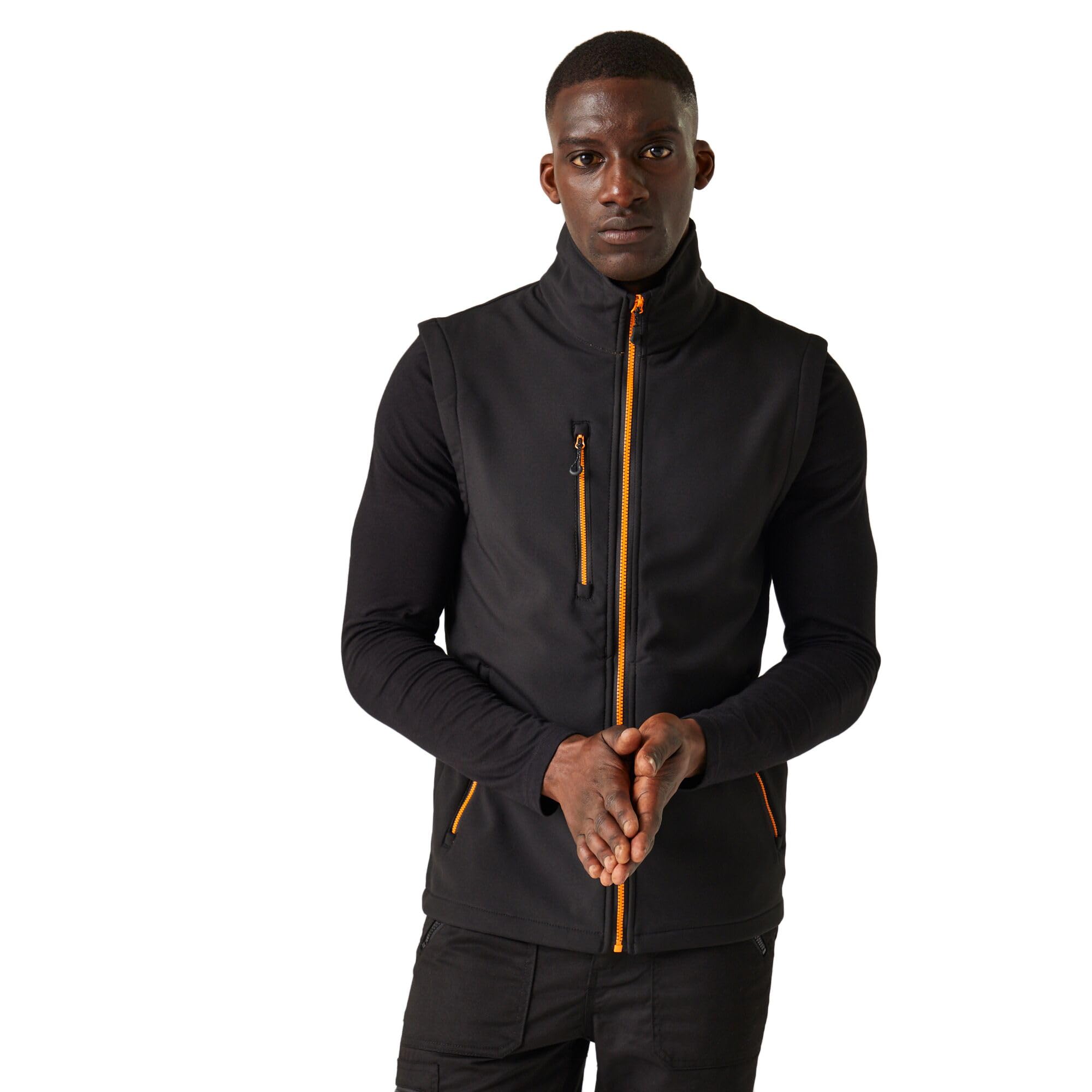 Regatta Men's Navigate 2 Layer Softshell Bodywarmer - Black Orange Po - XL