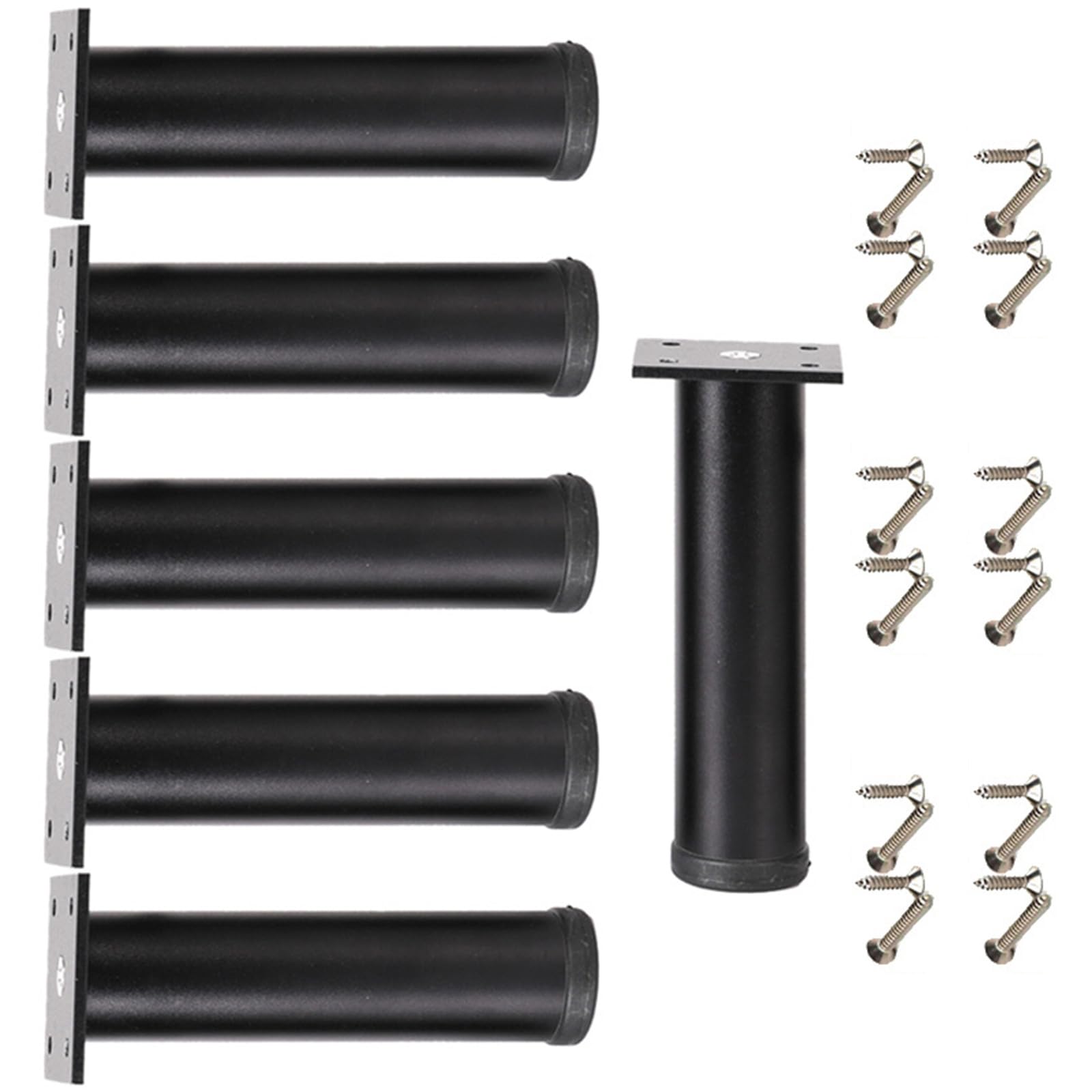 Elnwnnkc Black 6Pcs Durability Furniture Legs With Nonslip Base Legs Replacement For Secure Height Enhancement Adjustable Feets
