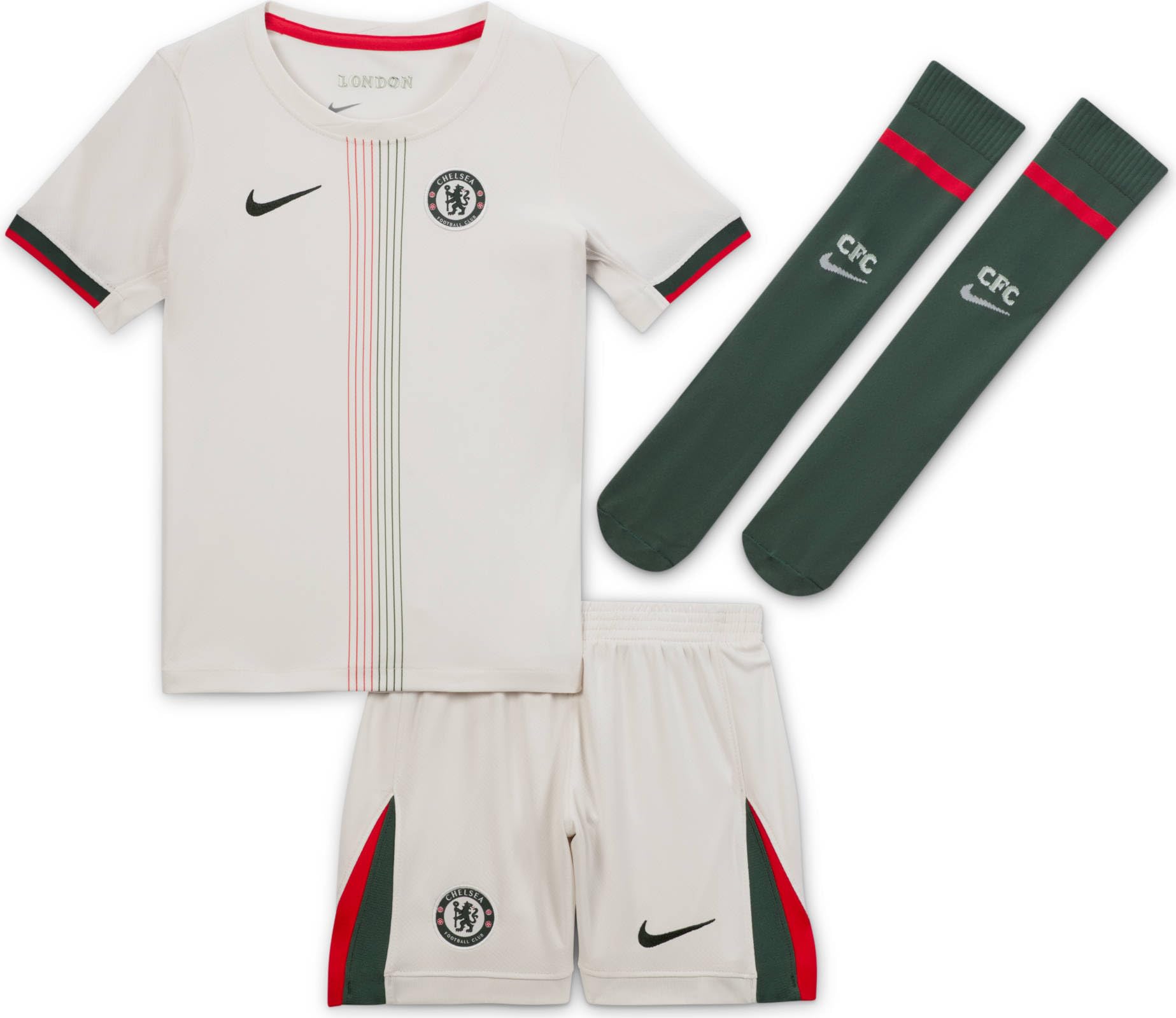 NIKE Fc Chelsea 2025/26 Stadium Away Dreiteiliges Nike Replika Fußballtrikot-set Für Jüngere Kinder Set di maglia da calcio Unisex - Bambini e ragazzi