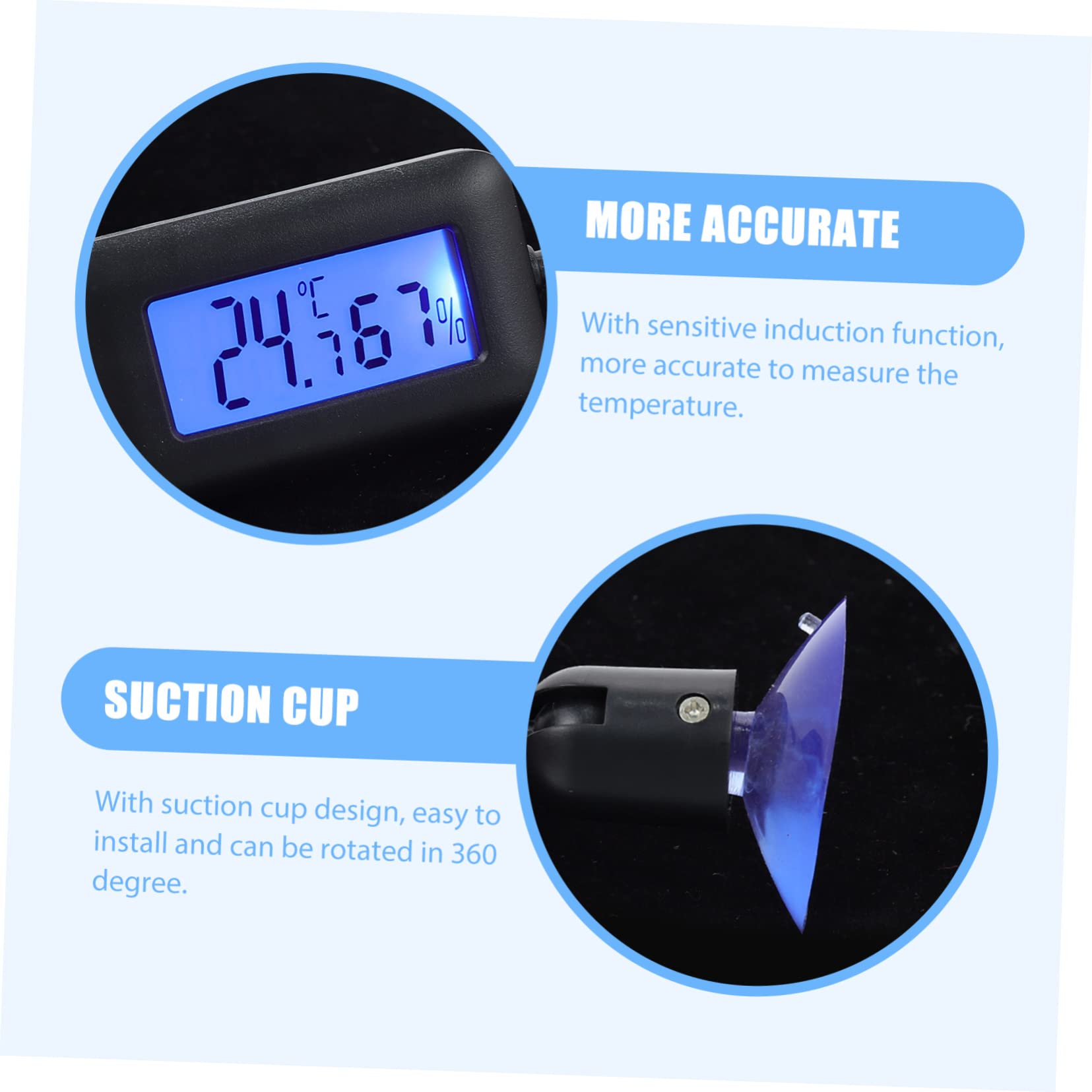 Yardwe 4stücke Reptilien Terrarium Thermometer Mit Saugnapf Drehbar Hygrometer Für Präzise Temperaturmessung Im Terrarium Aquarium Für Haustiere Einfache Installation Und Design