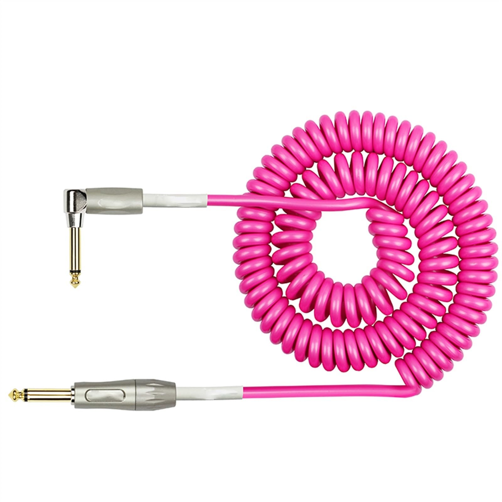 Cables para instrumentos Cable De Guitarra Cable De Reducción De Ruido Cable De Resorte Cable De Instrumento Cable De Para Bajo(Pink)