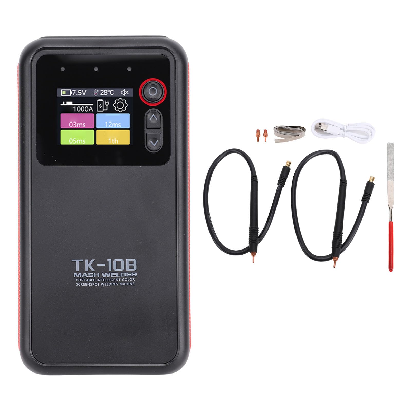 Generic Saldatrice a Punti a Batteria Uscita Regolabile Portatile con Display HD da 1,8 Pollici per Progetti Fai da Te e Riparazioni Domestiche Spessore Acciaio Nichel 0,1-0,25 Mm