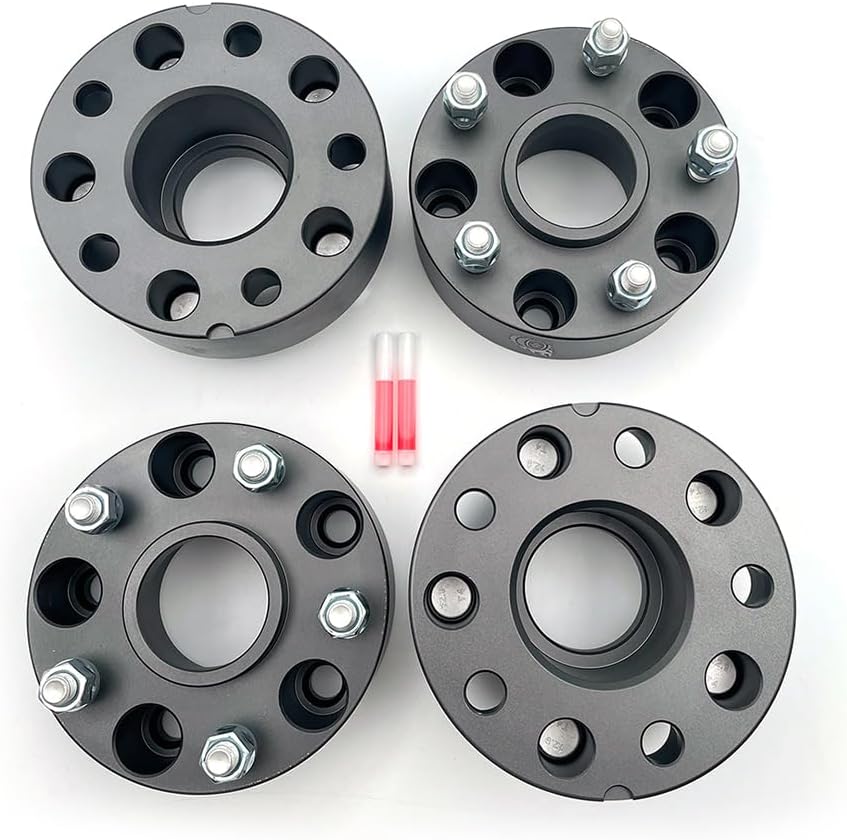 5x127 Wheel Spacers 2 inch with 1/2-20 Studs 71.5mm Hub Bore, 5x5 Wheel Adapters Compatible with Compatible with Wrangler JK Grand Cherokee WJ/WK Commander XK, Pack of 4