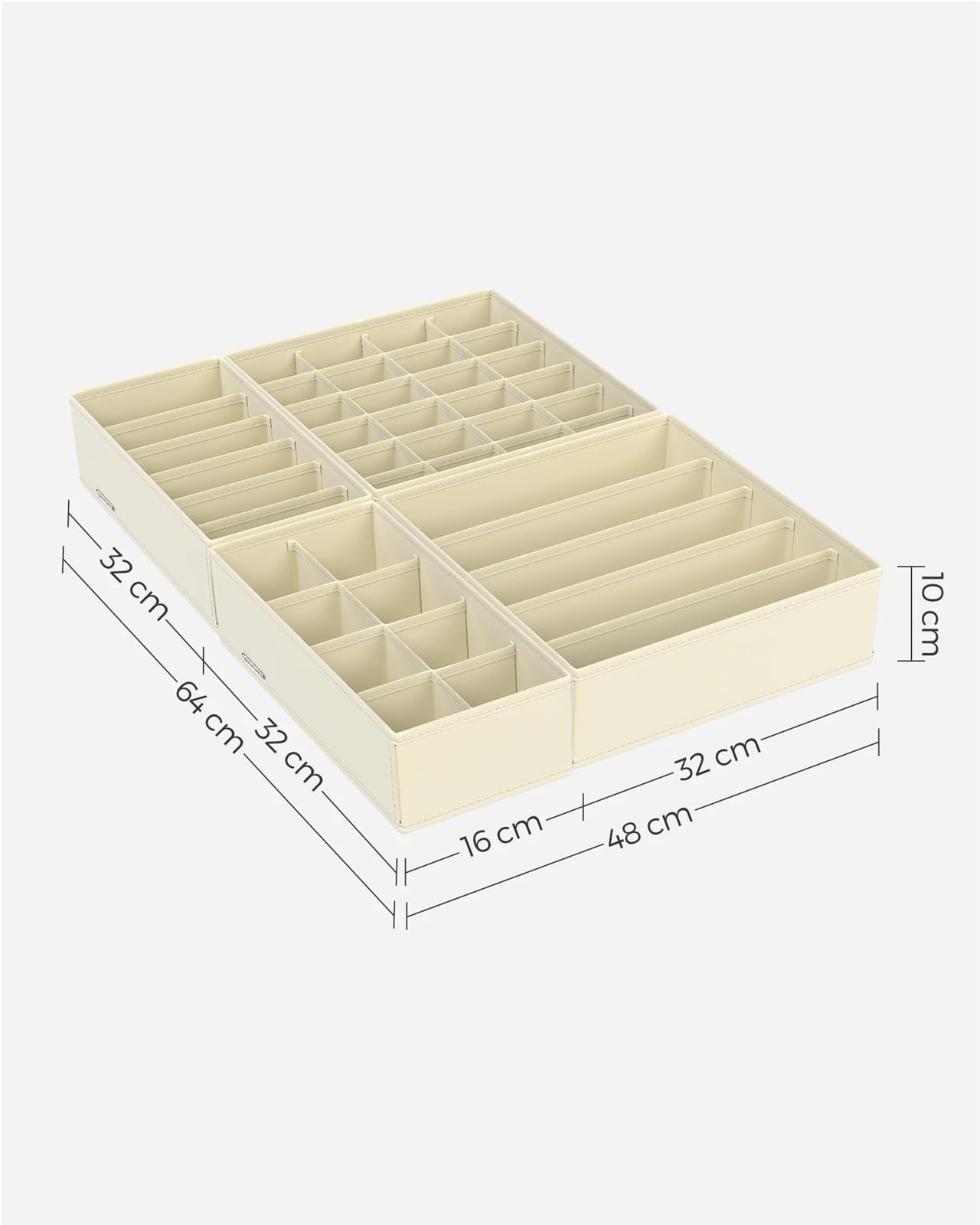 Schrank Organizer Set mit 8 Unterwäsche-Schubladen-Organizern, Trennwänden, faltbar, for BHs, Unterwäsche, Socken, Krawatten, Stoff-Aufbewahrungsboxen