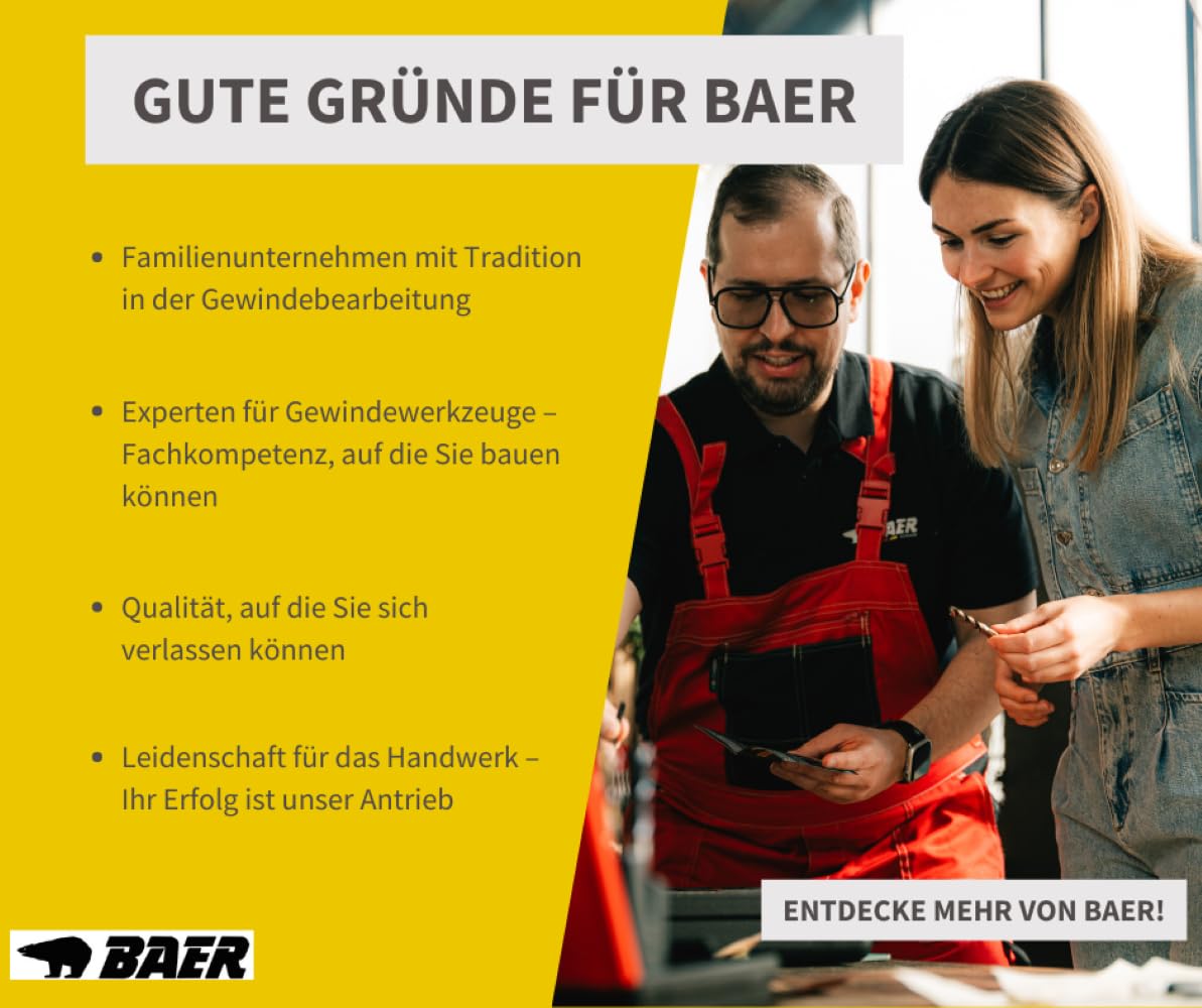 BAER Gewindeschneider Set, M3 - M12, HSS, Gewindeschneiden, Handgewindebohrer, Schneideisen, Gewindeschneidsatz, Gewindewerkzeuge, Schneidpaste, Profi Gewinde-Werkzeugkoffer