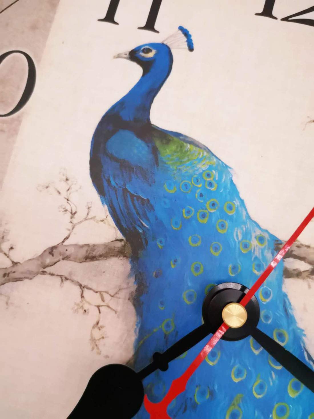 VieVogue Orologio da Parete, Vintage Colorful Francia Parigi Stile Francese del Paese Toscano di Numeri Arabi Design Silenzioso Orologio da Parete in Legno Home Decor (Gallo, 34cm
