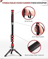 Vista 34 de IFOOTAGE 71 "fibra de carbono cámara monopod profesional telescópica video monopods base trípode compatibilidad cámaras réflex cámaras videocámaras