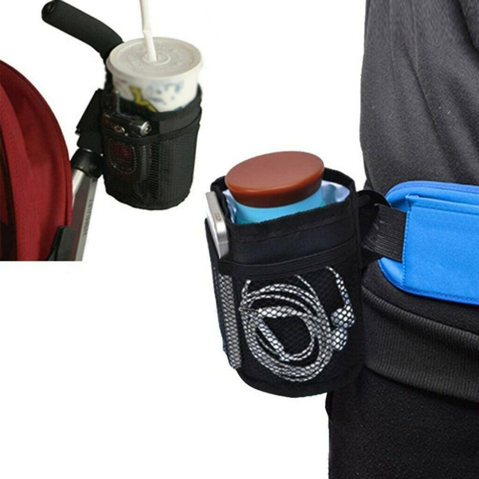 Soporte Universal para Botellas de Bebidas, Andador portátil con Soporte para Bebidas para Silla de Ruedas, Andador de Rodillas, Cochecito