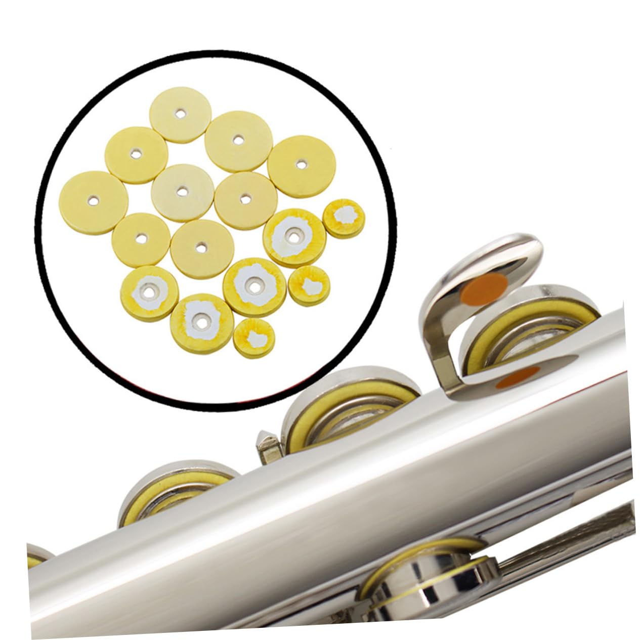 Abaodam 16 in 1 Flute Pad Kit for Flutes Clarinet Pad Set Flute Instrument Accessory