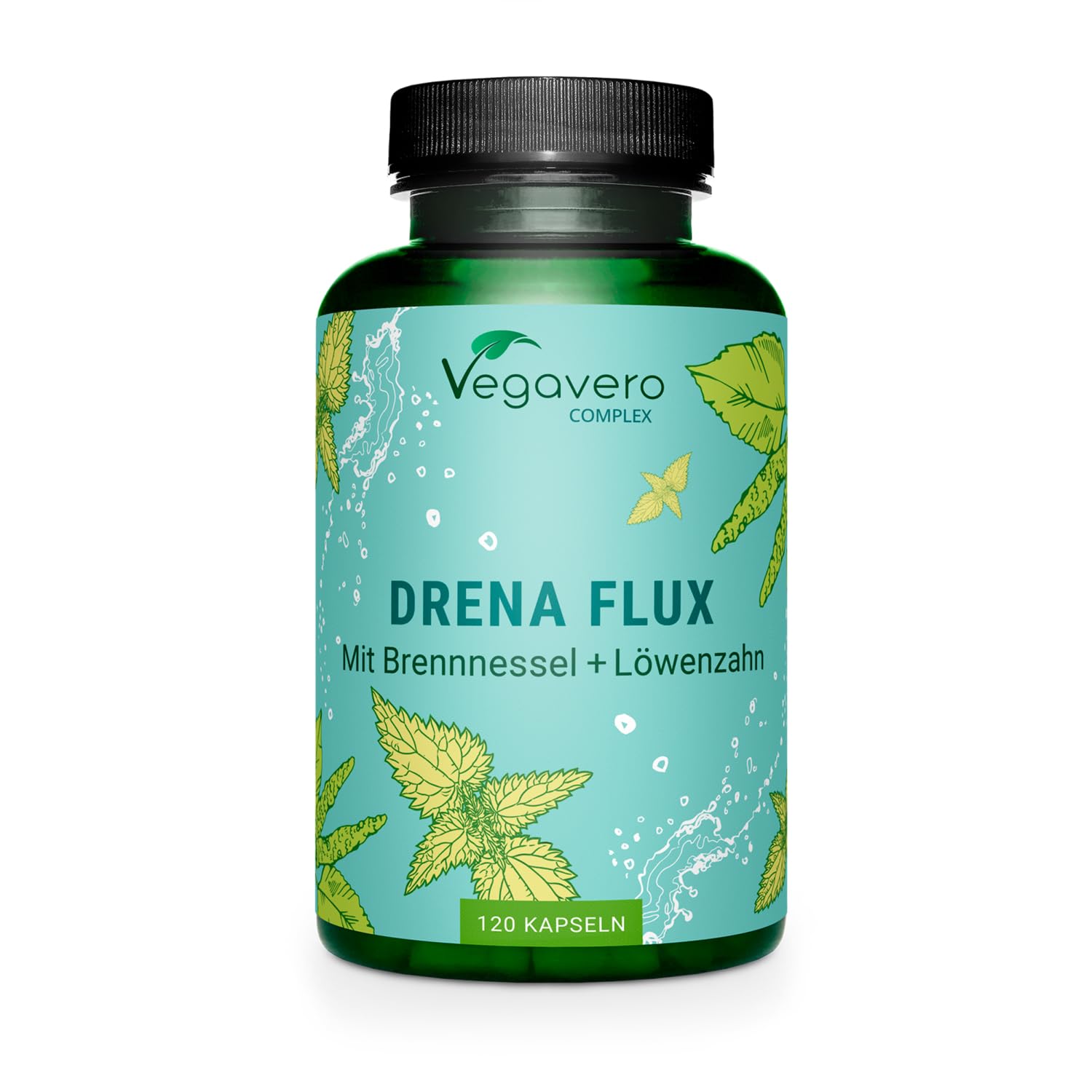 Vegavero DRENANTE Forte | con Pilosella, Tarassaco, Orthosiphon, Ortica e Betulla | 4 Mesi di Fornitura | Diuretico per Ritenzione Idrica Gambe | Natural Detox | Vegan