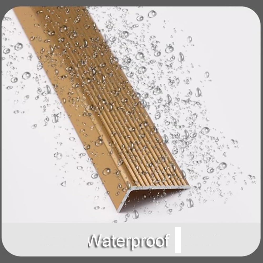 Aluminiowa listwa ochronna na schody, antypoślizgowa, metalowa, przejściowa, do użytku wewnątrz i na zewnątrz, złoty, 5 szt., 48/120 cm, 10 szt
