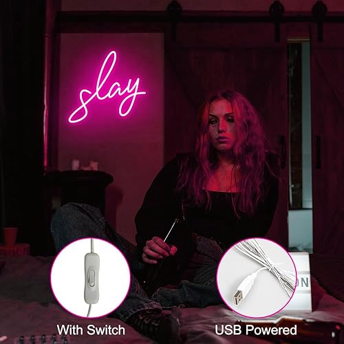 Miniatura 6 de Letrero de neón de bulldog francés, lindo perro, rosa, LED de neón para dormitorio, decoración de habitación de niños, luz nocturna para cachorros,