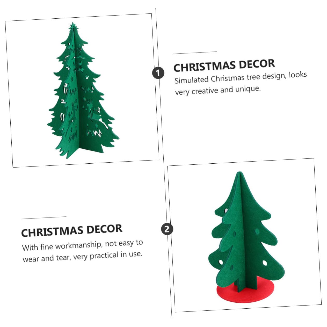 PRETYZOOM Whimsical Christmas Tree Decorations 2 Pack Mini Bendable Tree Ornaments Tinsel Home Decor