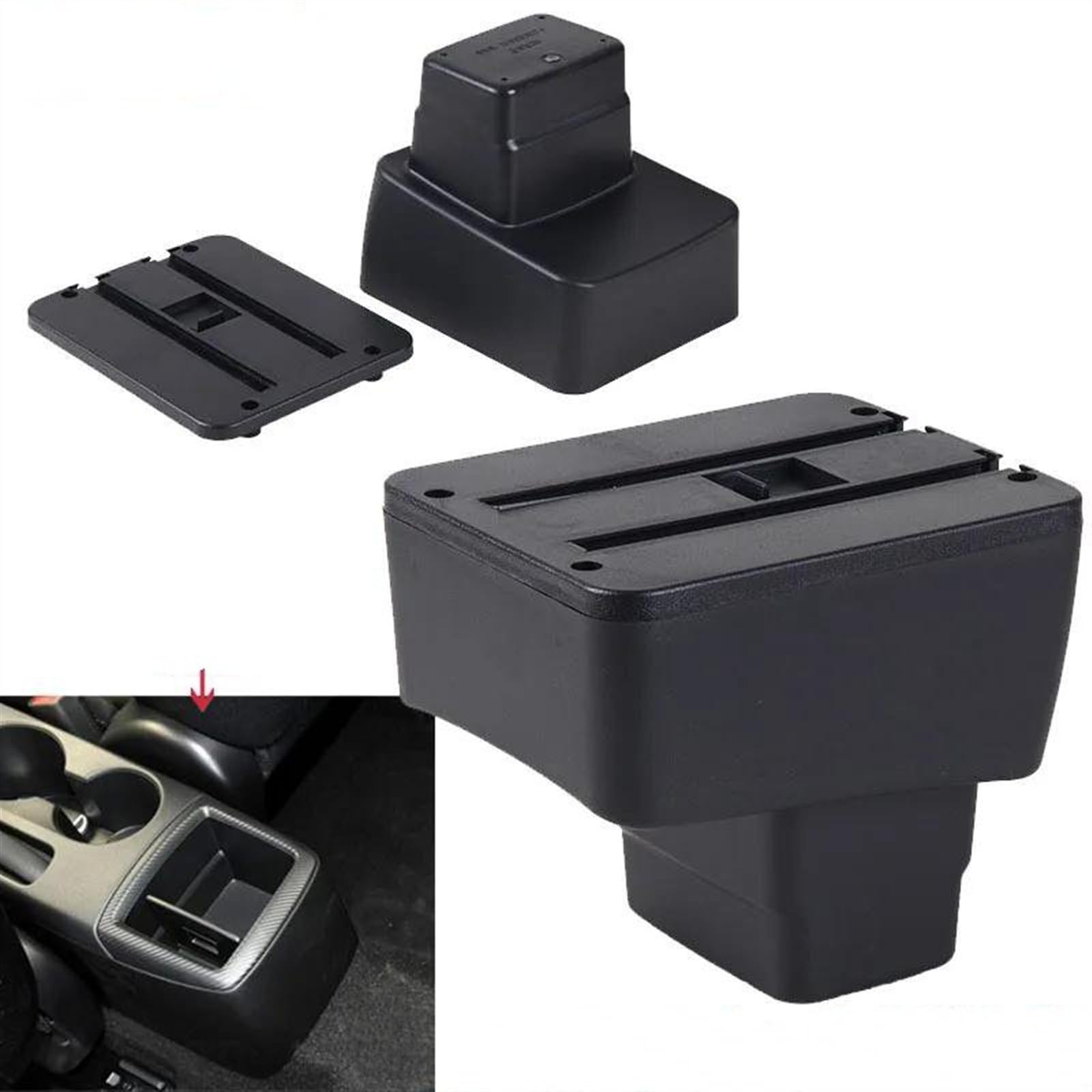 Boîte D'accoudoir De Console Centrale De Voiture, Boîte De Rangement D'accoudoir, Boîte De Rangement De Console Pour 2 Pour Skyactiv Version Cx3