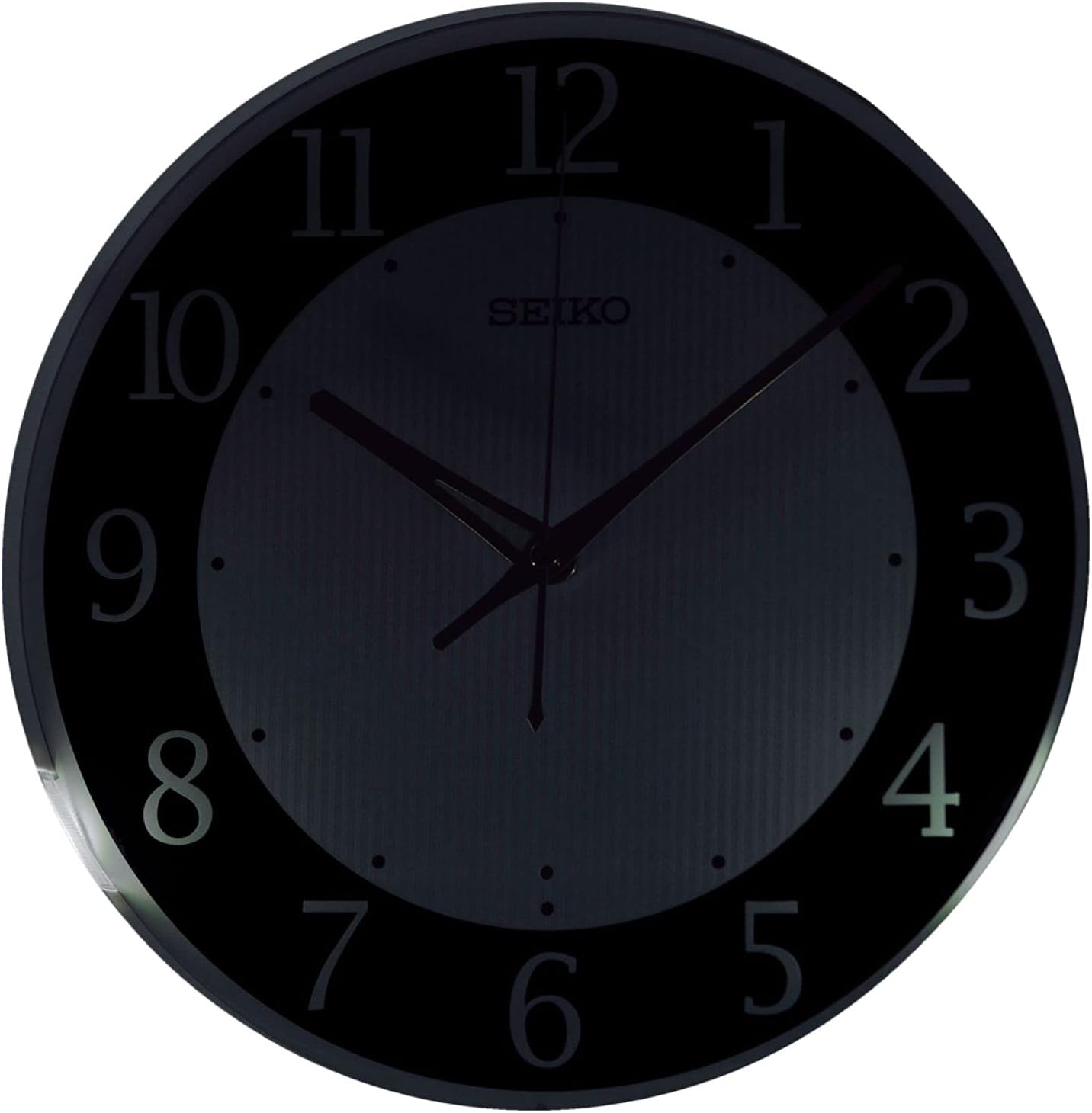 SEIKO Hi/Lo Luminous Wall Clock, Brown and Black