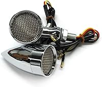 Vista 4 de MISS MOLY Señales de giro LED de motocicleta cromadas, luz ámbar de freno, luz trasera de marcha