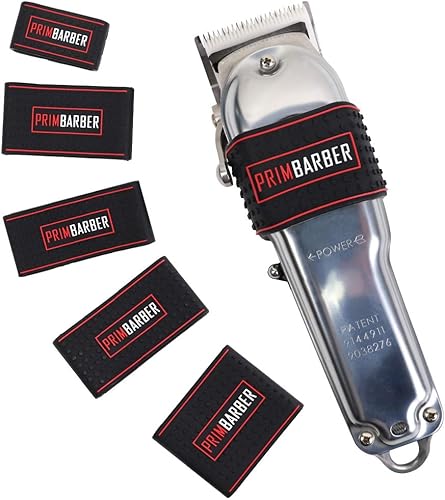 AFANSO Agarre profesional de cortapelos de barbero 5 piezas, bandas antideslizantes para cortapelos de barbero, manga de barbero resistente al calor