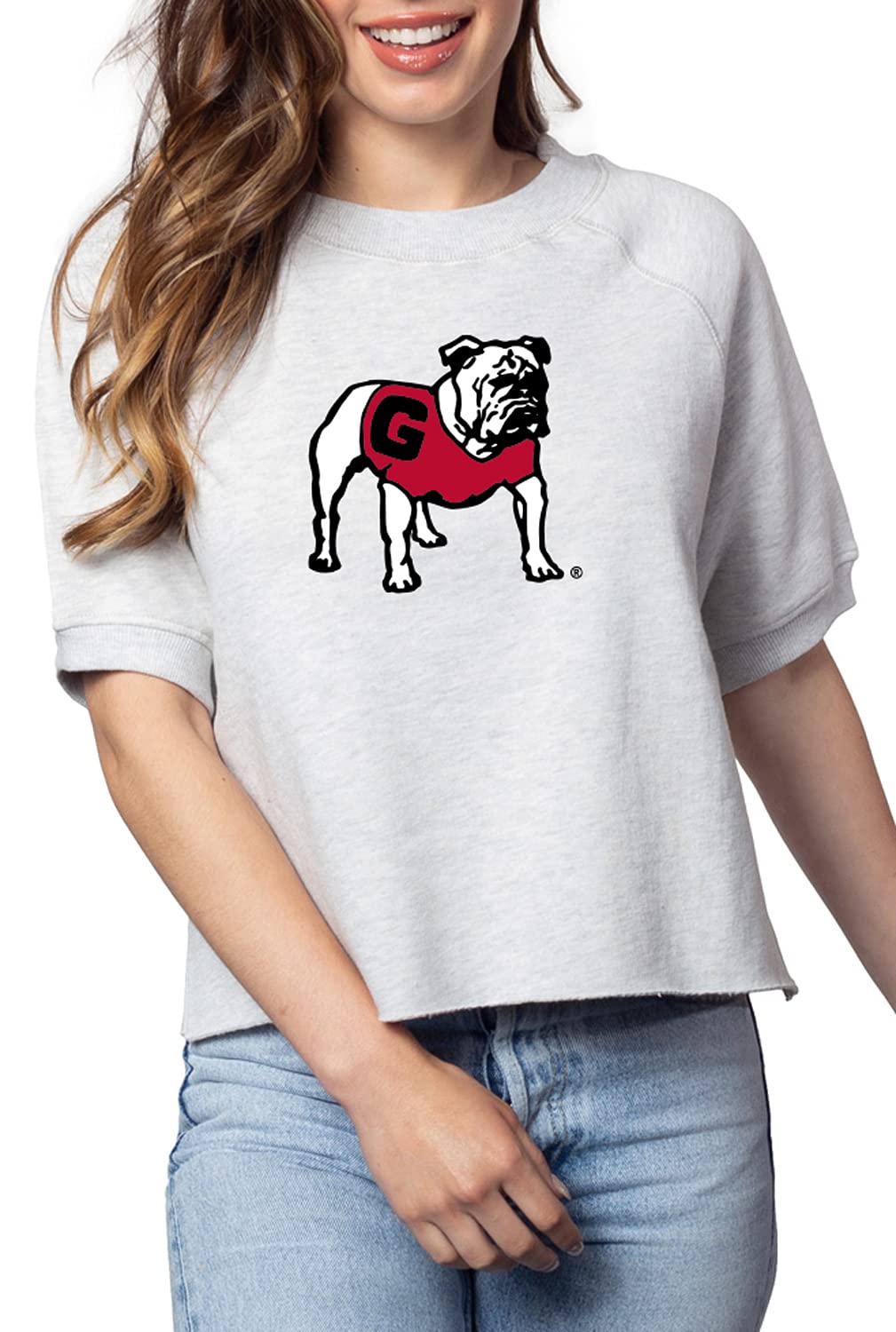 Chicka-d Women's Standard Bayside Crew, Ash Grey, Large